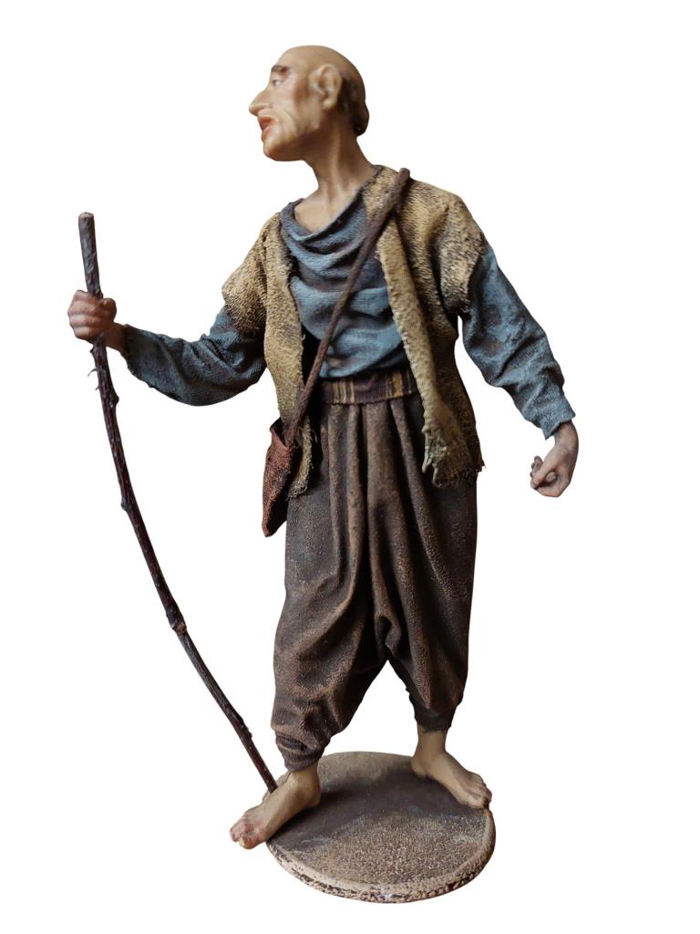 Alter Hirte mit Stock- Rustika Krippe