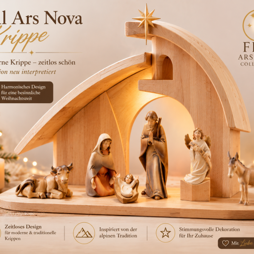 Ars Nova Krippe von Fill mit modernen Krippenfiguren