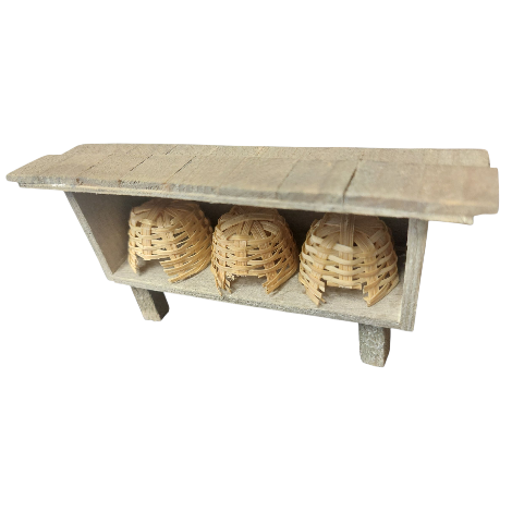 Bienenstock mit Schindeldach - Krippenzubehör