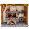 Detailreiche Miniatur-Schmiede mit Glutfeuer