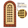 Gitterfenster für den Krippenbau mit dekorativem Muster zur Bemalung mit Goldfarbe