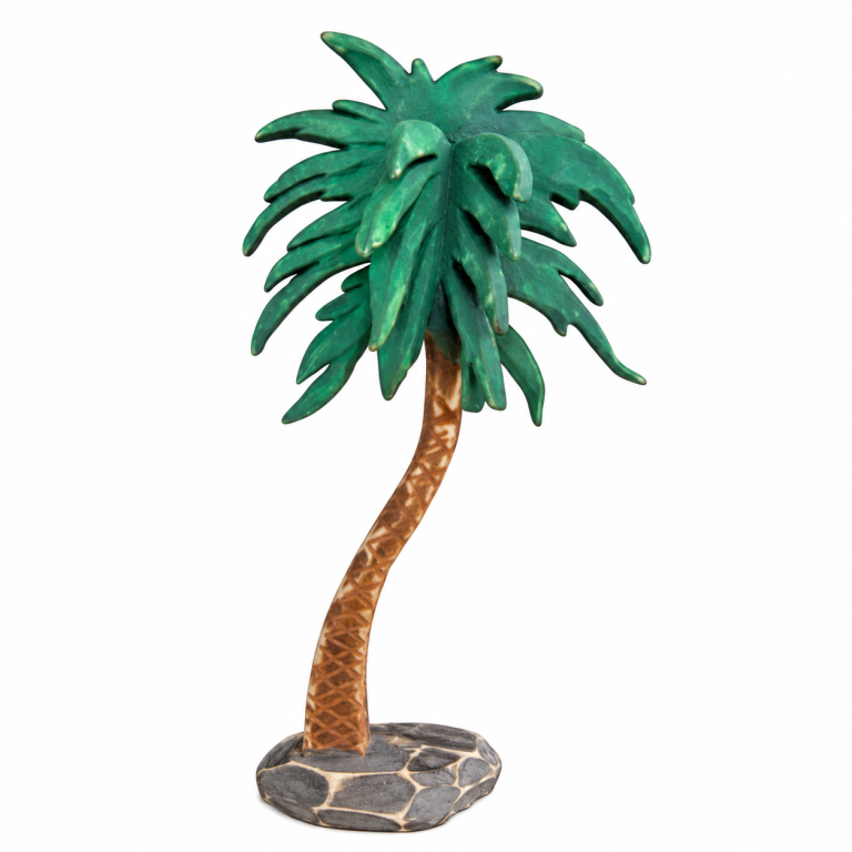 Holzpalme mit Standsockel für moderne Krippe