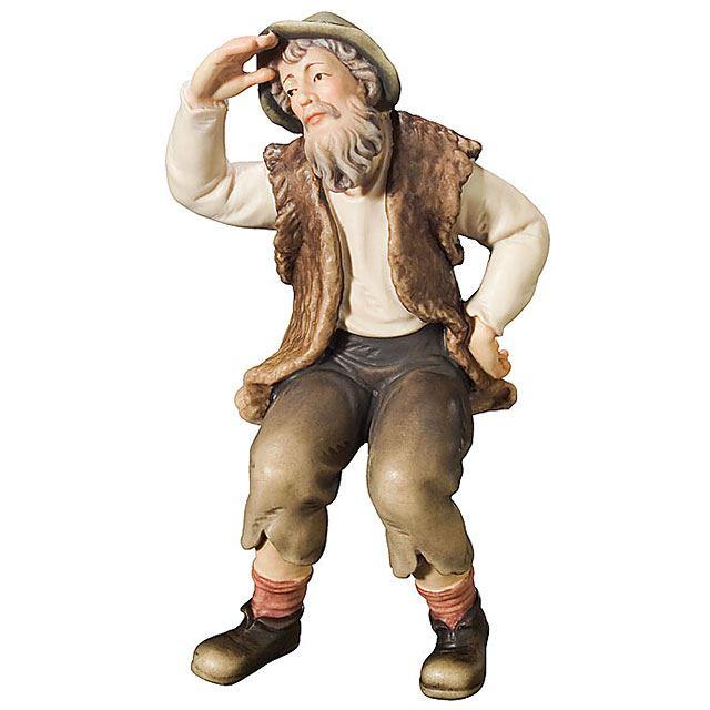 Hirte sitzend ohne Stamm - Königliche Krippe-Color-Bemalt