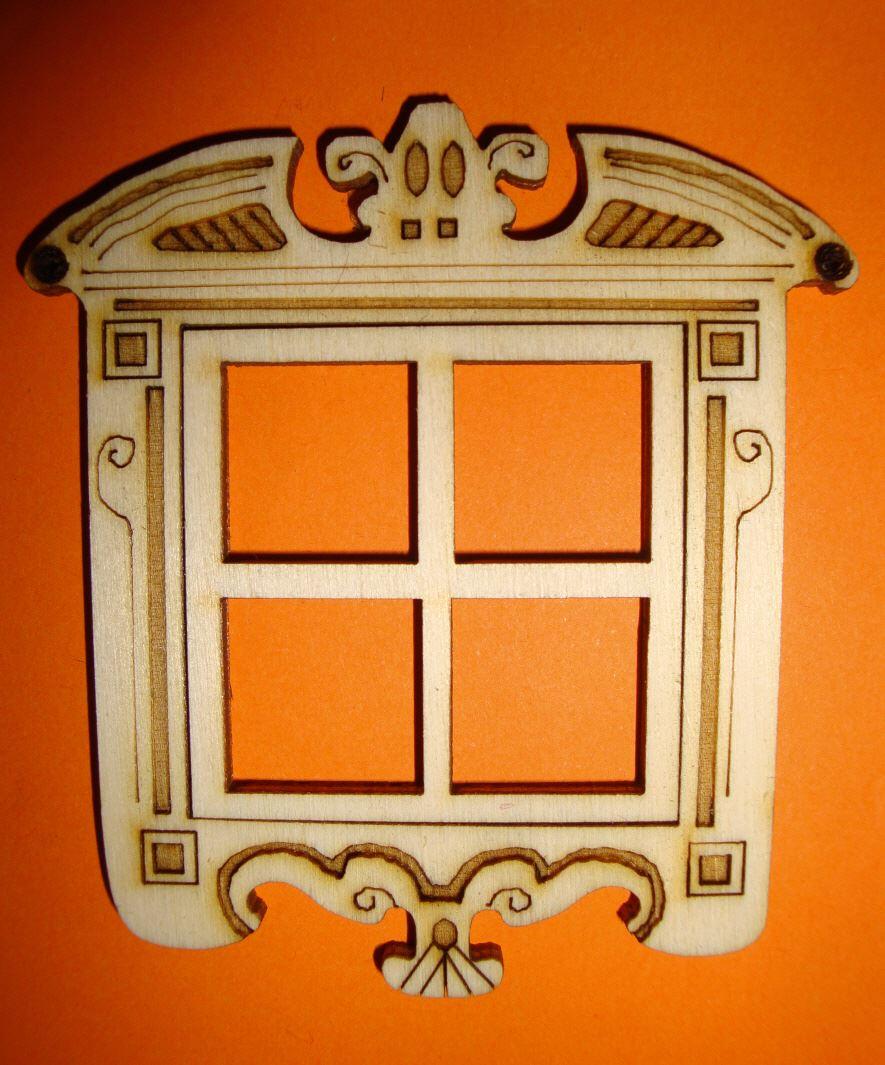 Bauernhaus Fenster in Natur- Krippenbau
