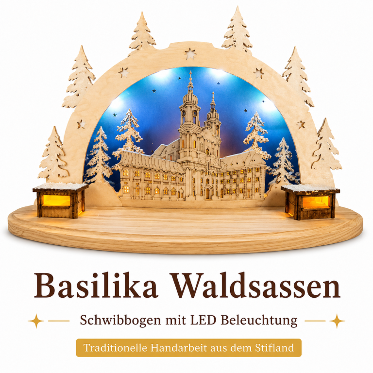 Waldsassener Schwibbogen mit Basilika Waldsassen und LED-Beleuchtung