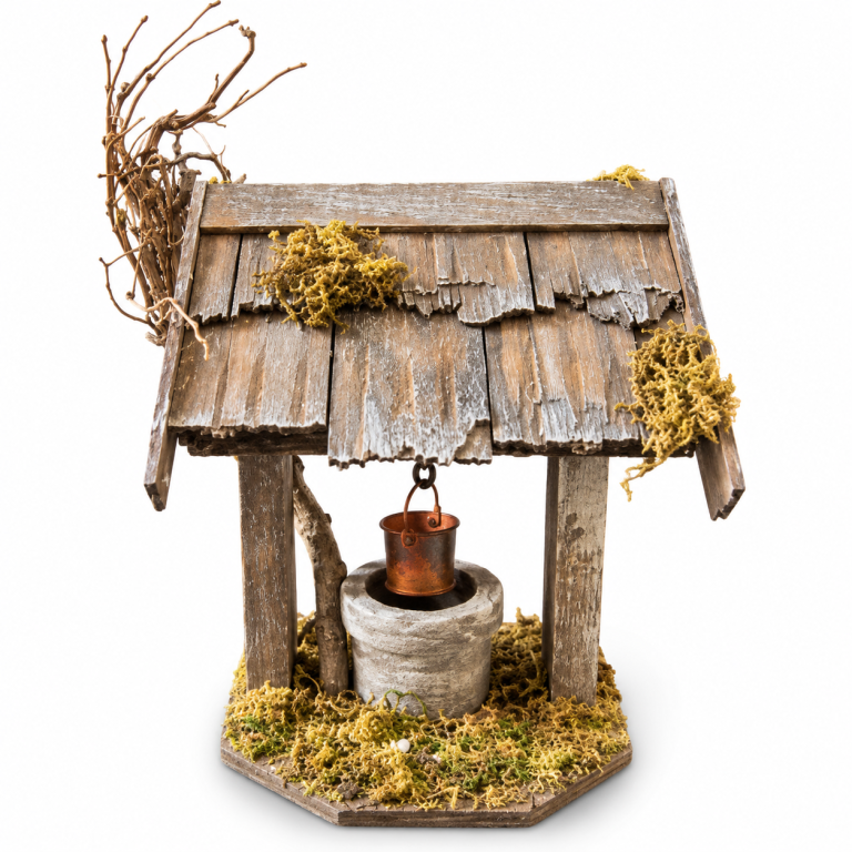 Brunnen mit Kupfereimer für Krippenfiguren 10 bis 11 cm