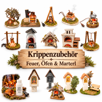 Krippenzubehör Feuer Öfen und Marterl für die Weihnachtskrippe