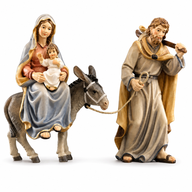 Flucht nach Ägypten der Kostner Krippe mit Maria Josef Jesuskind und Esel