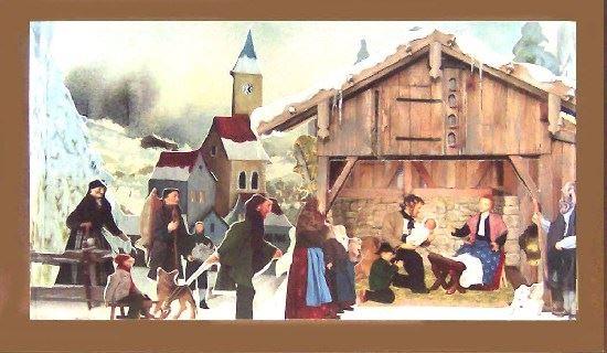 Guckkästchen-Krippe Winterweihnacht