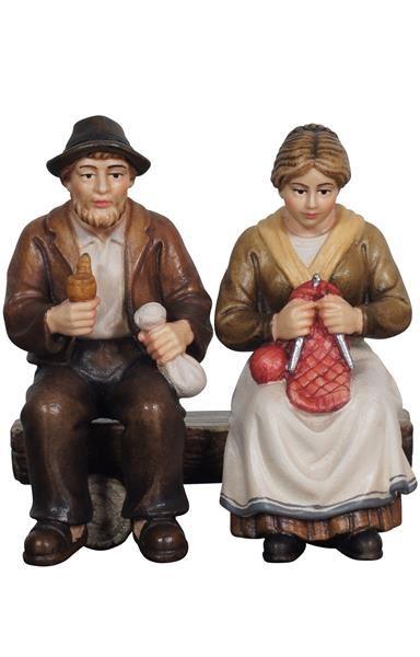 Opa und Oma auf Bank-Ma