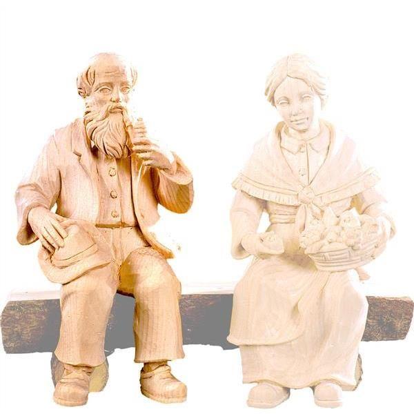 Opa sitzend R.K. - Natur-Zirbenholz-