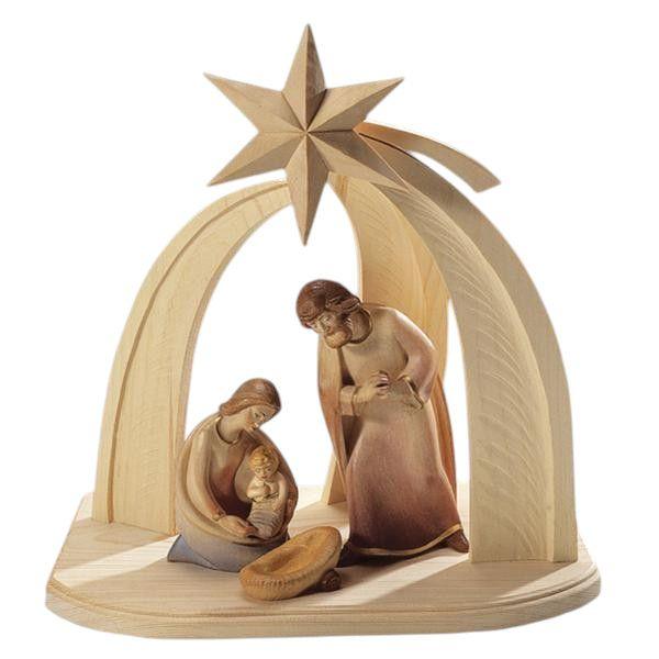 Krippenset Stall mit Stern und Hl. Familie-Rowi