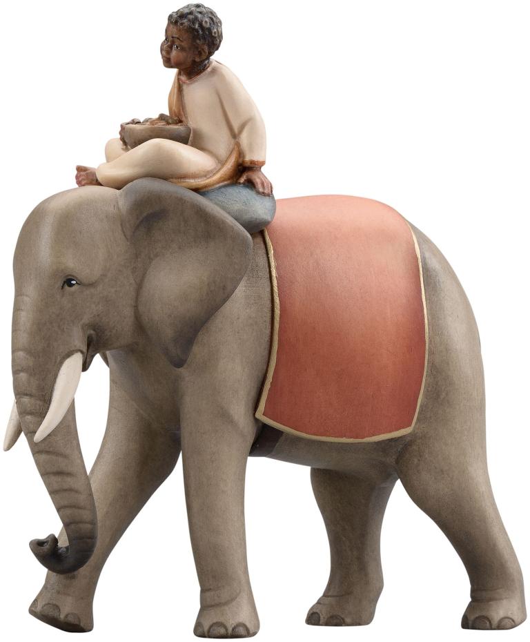 054047+46 Elefant und Elefantendiener sitzend