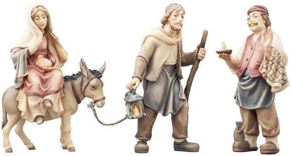 Herbergsuche 3-teilig (Maria+Josef+Wirt)-color Tiroler Bauernkrippe