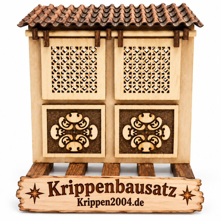 Orientalischer Erkerbausatz mit zwei beweglichen Gitterfenstern für die Krippe