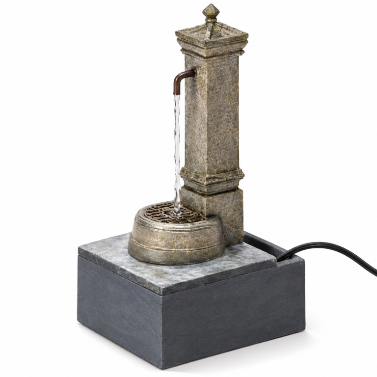 Römische Brunnensäule 11 cm mit echtem Wasserlauf für Krippen