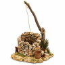 Steinbrunnen Antik mit Kupfereimer für Krippen 10 bis 13 cm