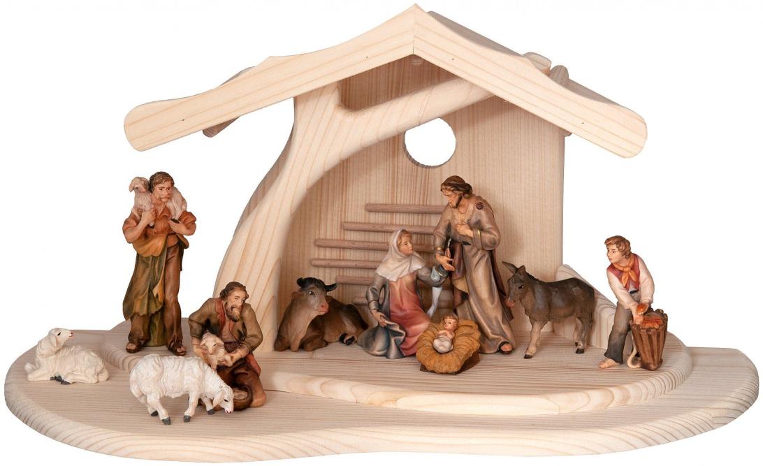 Krippenstall mod. mit 11 Salcher Figuren