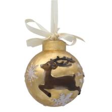 Weihnachtskugel lauf. Hirsch -gold silber