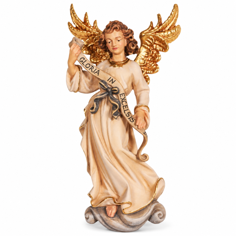 Goldener Engel mit Gloria-Schriftrolle