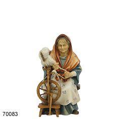 Ulrich Krippe-Alte Frau mit Spinnrad