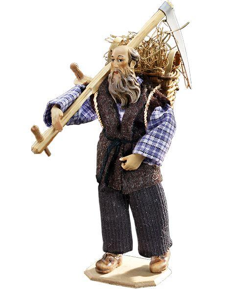 Grossvater mit Korb und Sense - 10901451