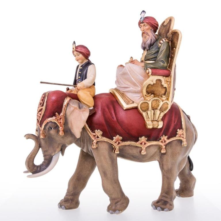 Koenig reitend mit Elefant und Treiber-L10150-96B-2732446