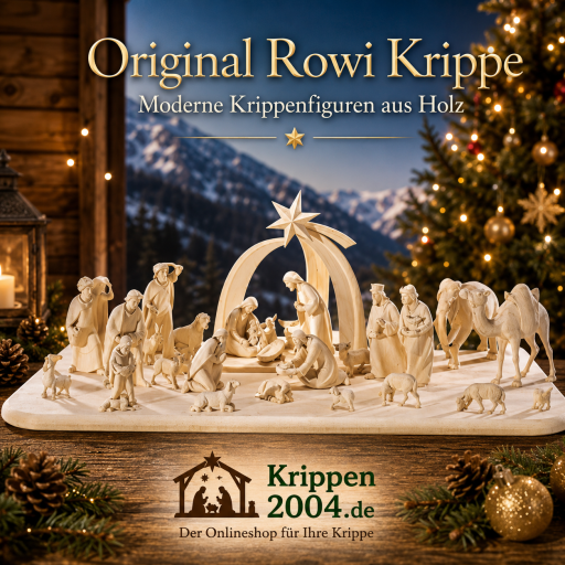 Original Rowi Krippenfiguren aus Bergahorn für moderne Weihnachtskrippen