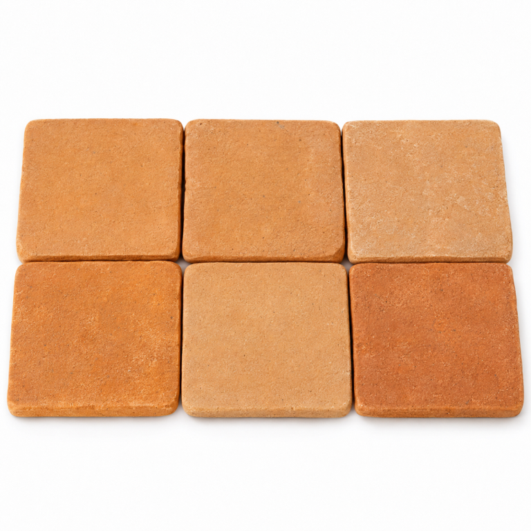 100 quadratische Terracotta Bodensteine 1,7 x 1,7 cm