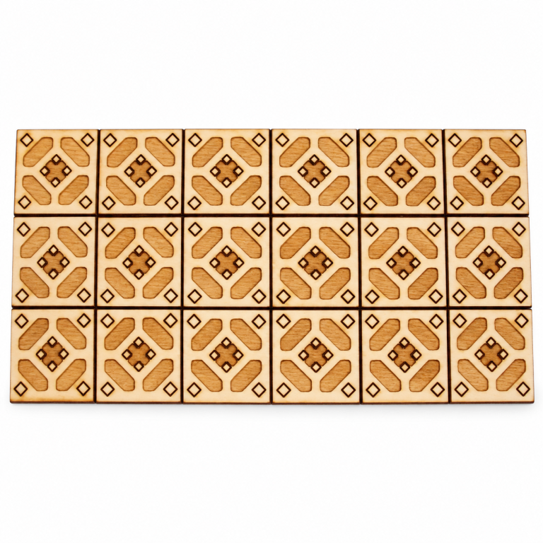50 orientalische Bodenfliesen aus Holz für Krippen