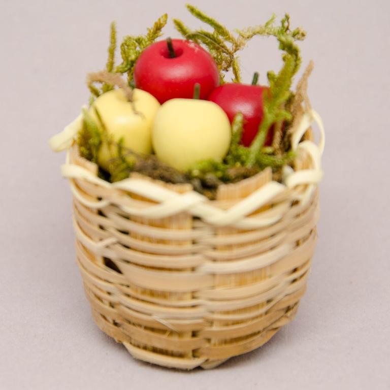 Körbchen mit Äpfel - Krippenzubehör-R