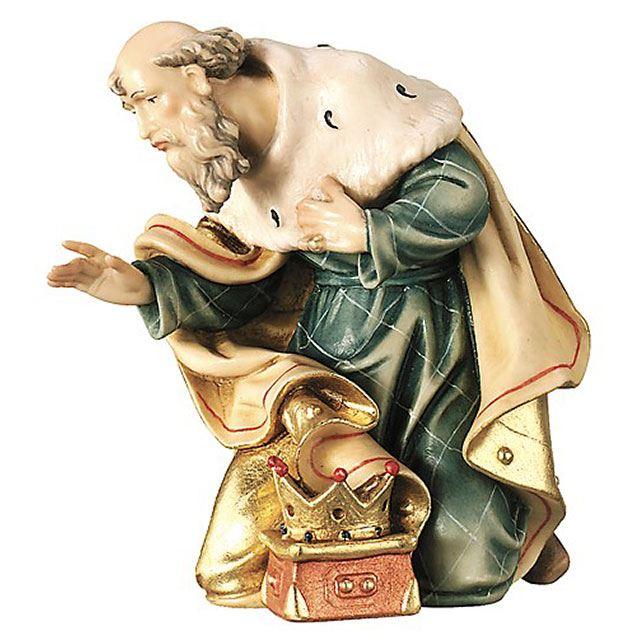 König kniend Königliche Krippe- Color-Bemalt