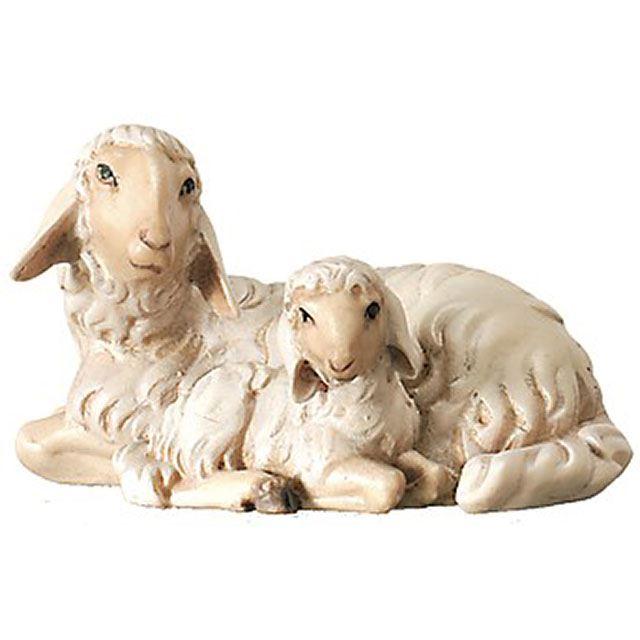 Schafgruppe liegend - Königliche Krippe- Color-Bemalt