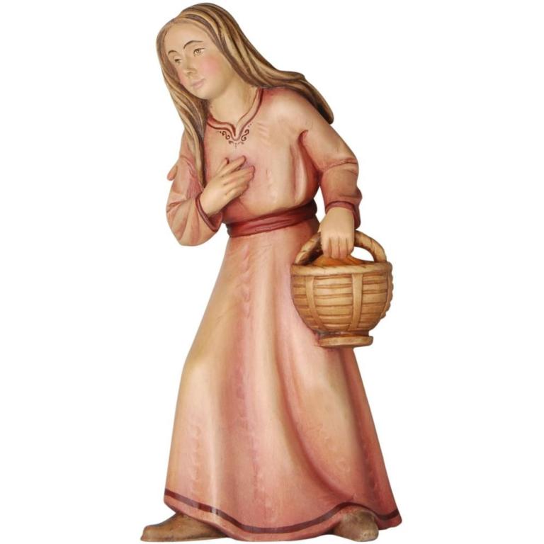 Mädchen mit Korb -Color-Bemalt-