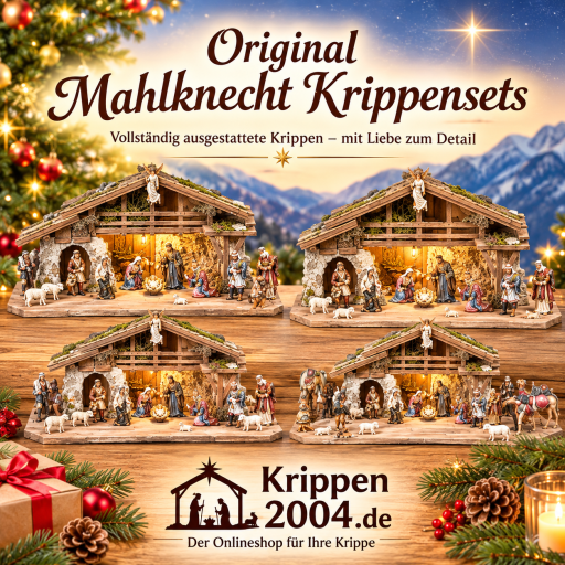 Mahlknecht Krippenset mit Krippenstall und alpenländischen Krippenfiguren