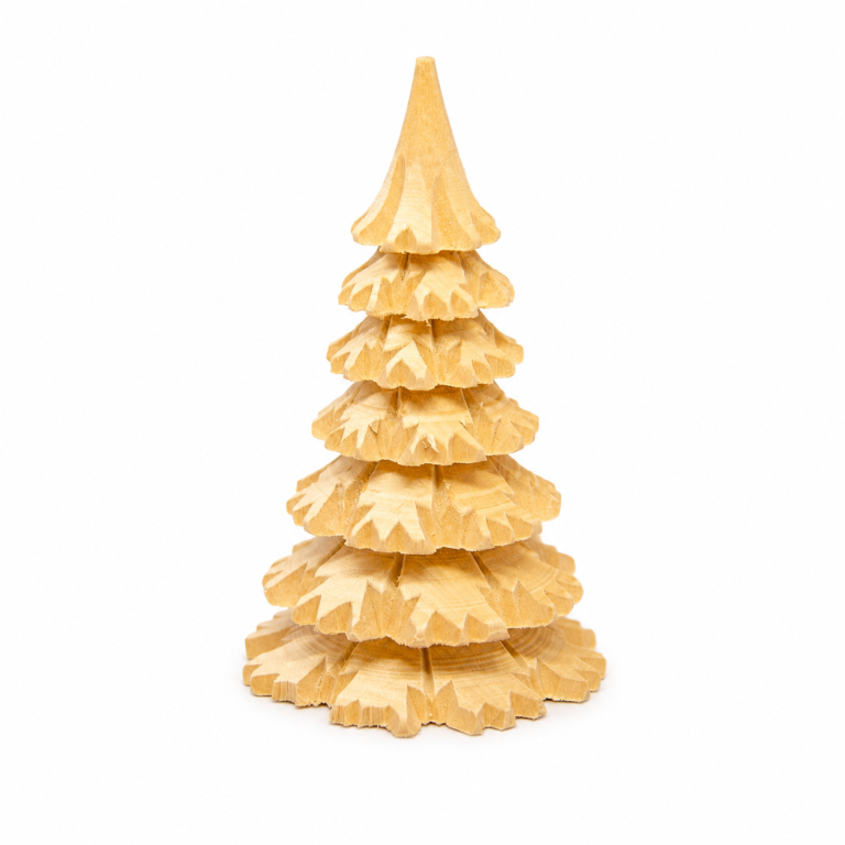 Kleiner Tannenbaum aus Massivholz für die Krippenlandschaft