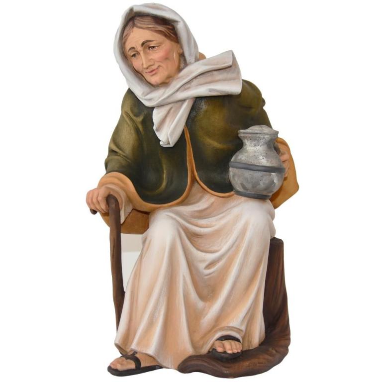 Oma sitzend-Color-Bemalt-Friedens Krippe-