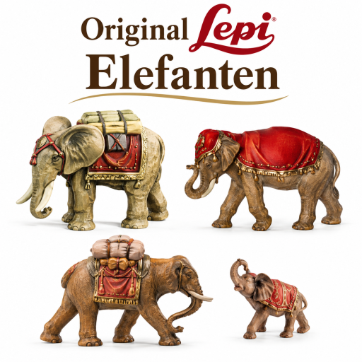 Original Lepi Elefanten als Krippentiere für eine Lepi Krippenlandschaft