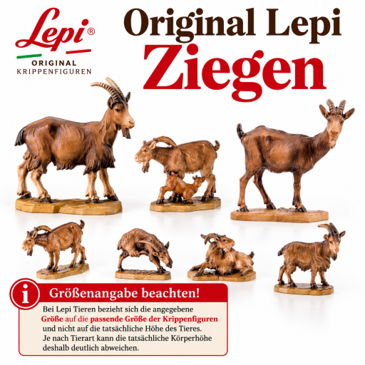 Original Lepi Ziegen als Krippentiere für eine Weihnachtskrippe