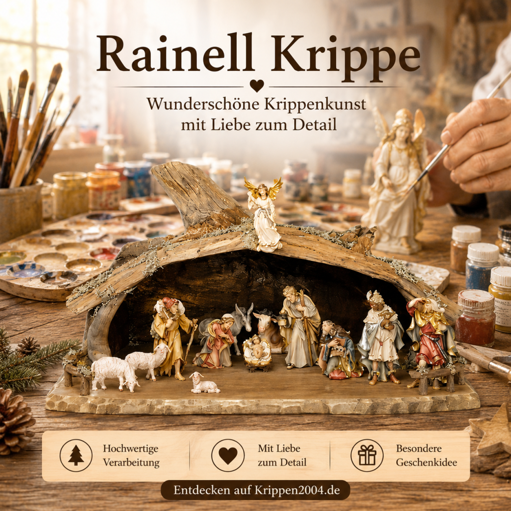 Rainell Krippe aus Holz für Weihnachtskrippen