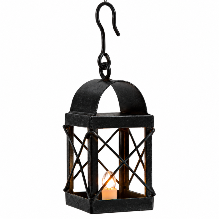 Schwarze Vintage-Laterne mit warmem Kerzenlicht(1)