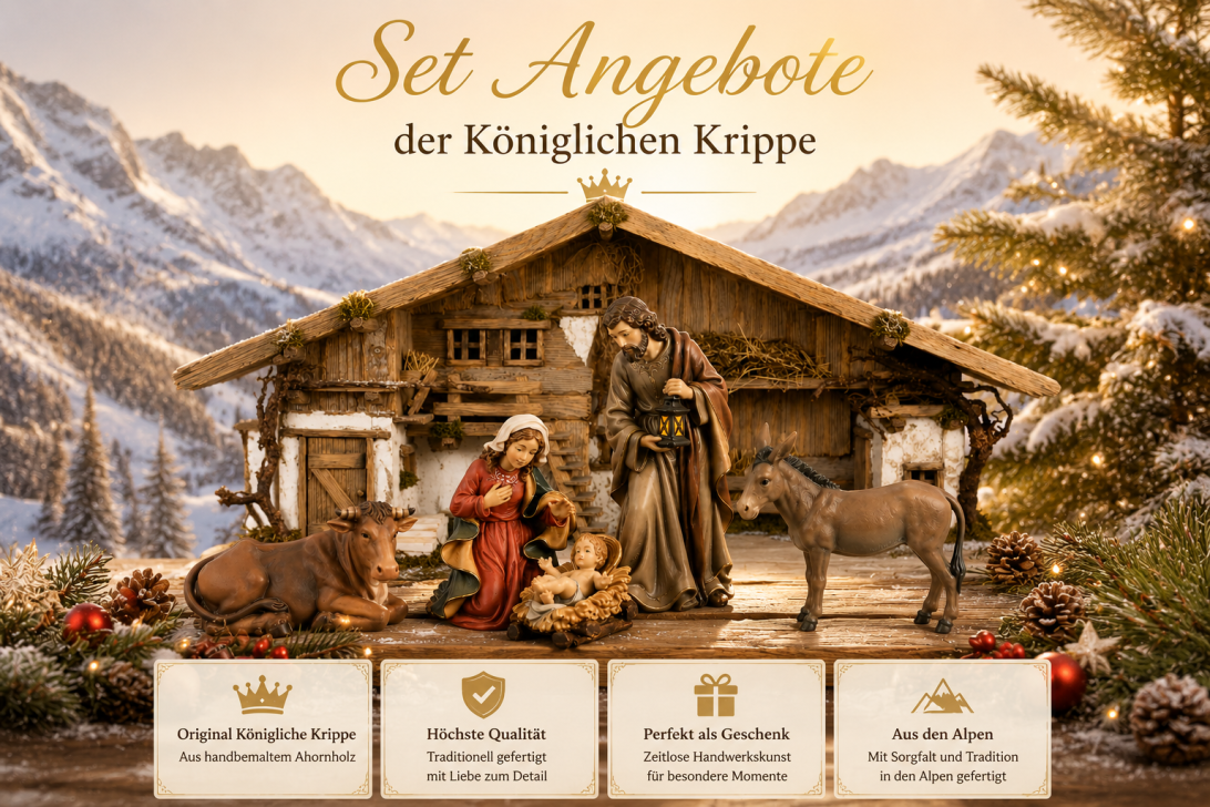 Sets der Königlichen Krippe mit abgestimmten Krippenfiguren für die Weihnachtskrippe