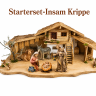 Starterset Insam Krippe mit Krippenstall Oberammergau, Heiliger Familie, Ochs und Esel