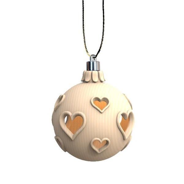 Weihnachtskugel Herz LED-zirbenholz