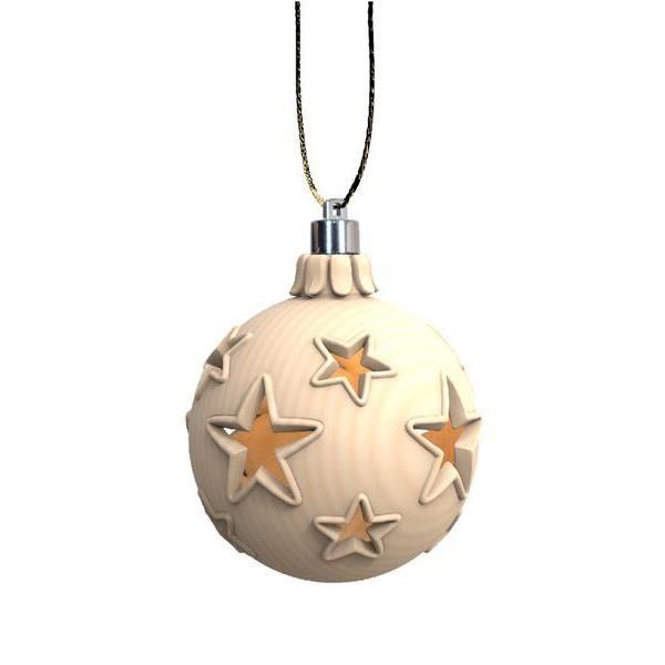 Weihnachtskugel Sterne LED- zirbenholz
