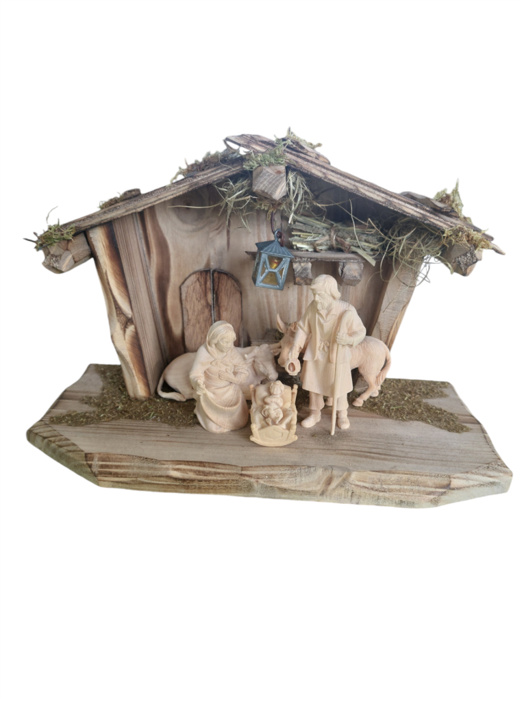 Zirbenholzfiguren mit Stall-up-1